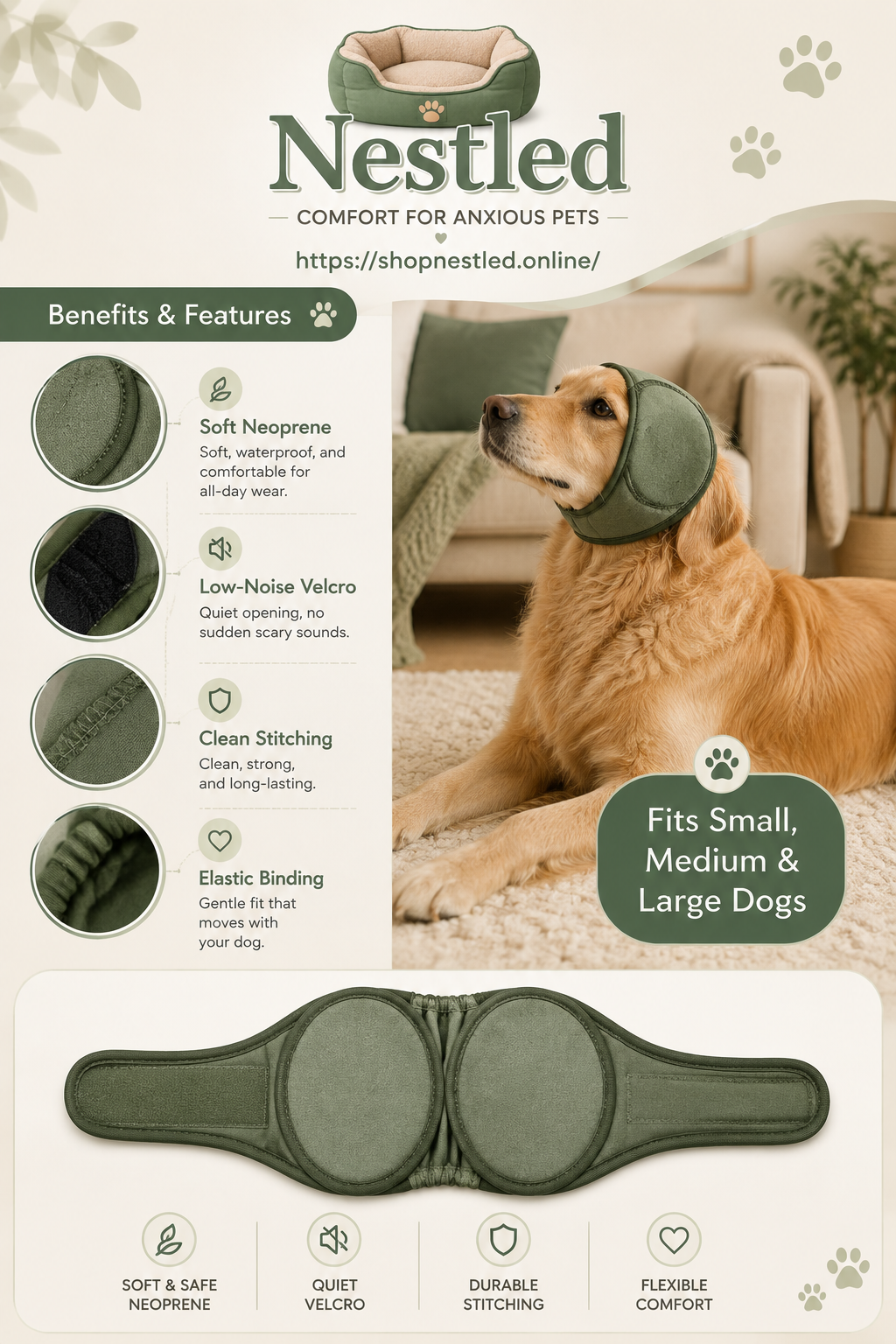 Calming Ear Wrap for Anxious Dogs